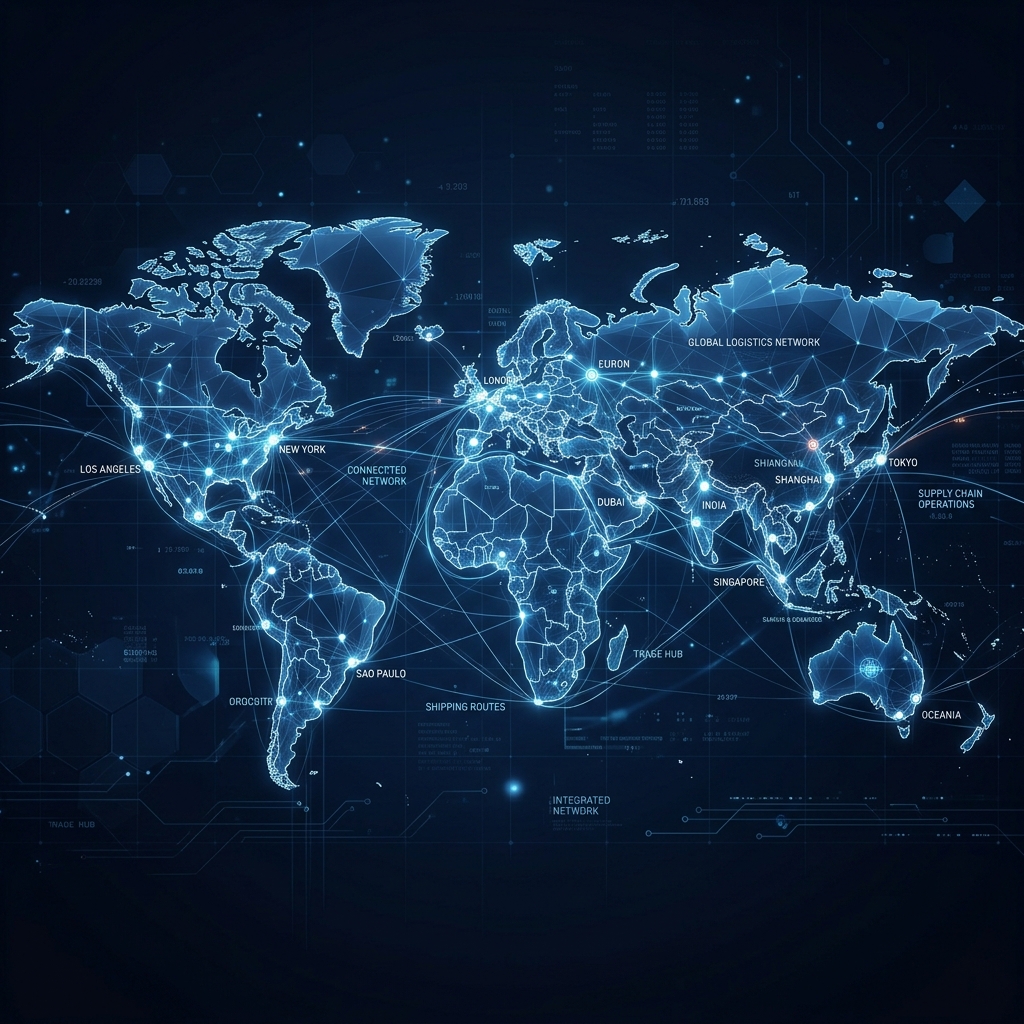 Global trade network maps